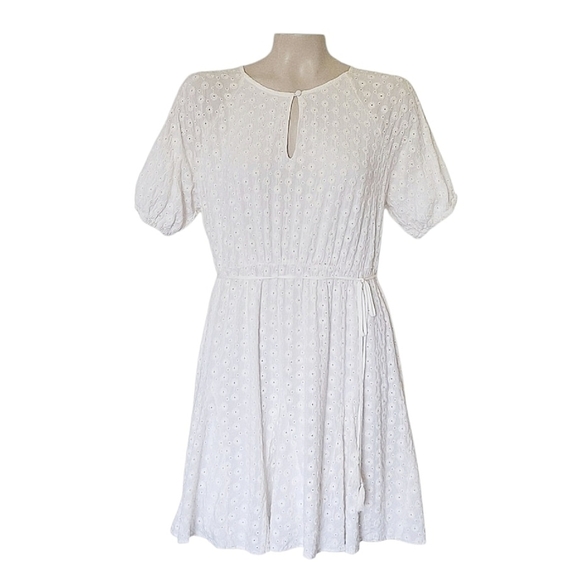 Madewell Petite Eyelet Tassel-Tie Mini Dress Coastal Cowgirl Cottagecore Boho 10 - Picture 3 of 9